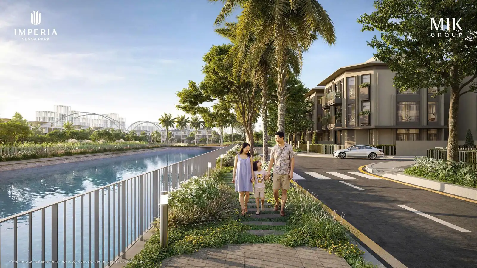 Dải nhà thấp tầng ven mặt nước của Imperia Sensa Park