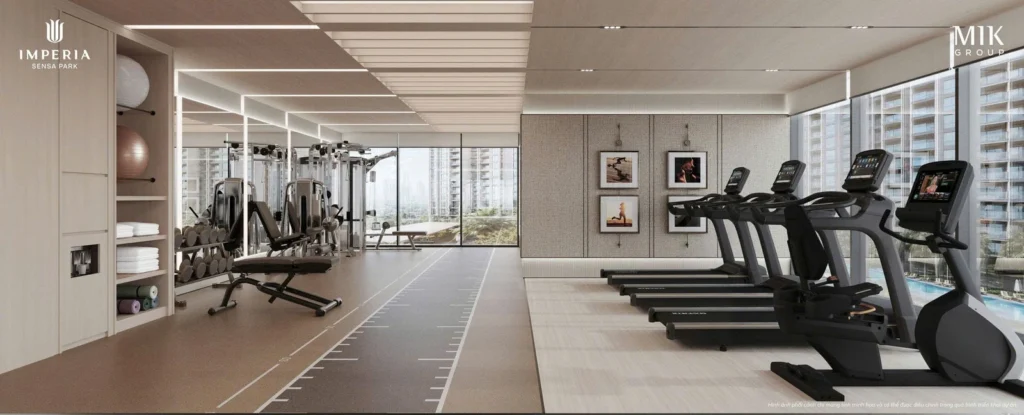 Phòng Gym và Yoga trong khối tiện ích trong nhà của phân khu cao tầng Imperia Sensa Park